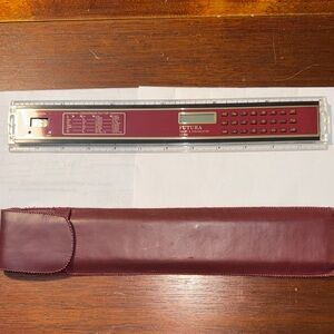 Vintage FUTURA LC-305 Ruler Calculator Clock Conversion Table Case